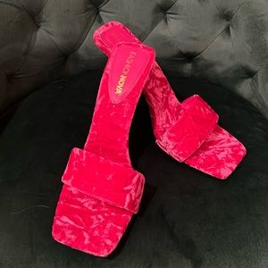 Velvet Pink Heels Size 8.5